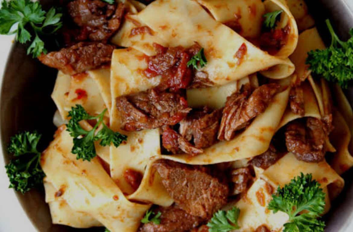 Tagliatelle al Ragù di Cinghiale (Tagliatelle with Wild Boar Ragù)